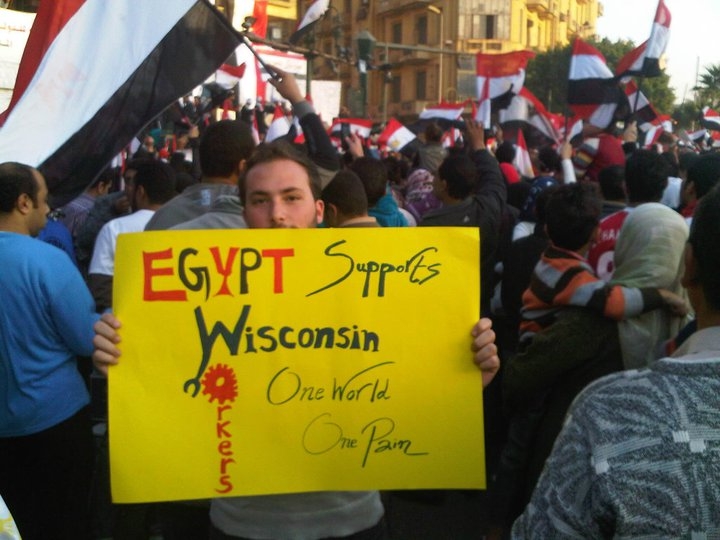 Connecting the dots of what Arizona, Wisconsin, immigrants, and the Middle East protests have in common against corporate greed.