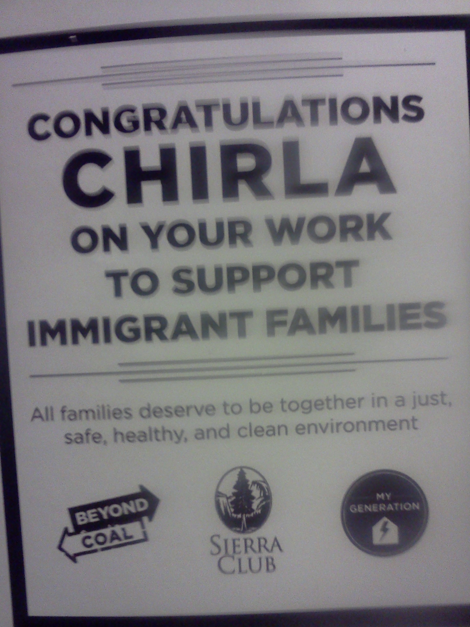 Los Angeles Sierra Club showing support for immigrant families at local gala.
